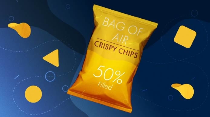 Waarom zit er zo veel lucht in een zak chips?