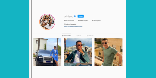 Voorbeeld mega influencer Ronaldo