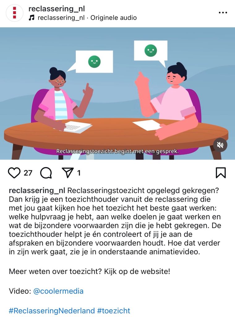 Instagram post Reclassering